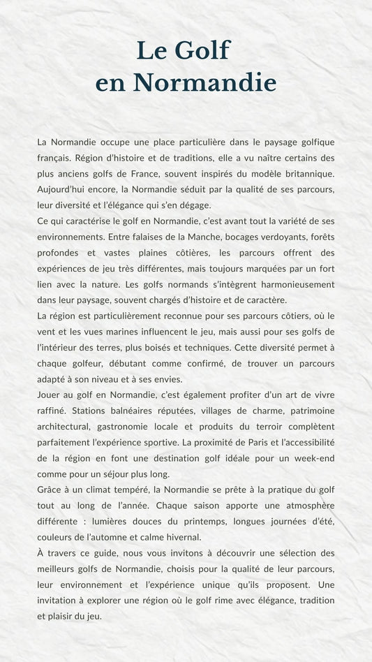 Les Meilleurs Golfs de Normandie – Guide Ebook