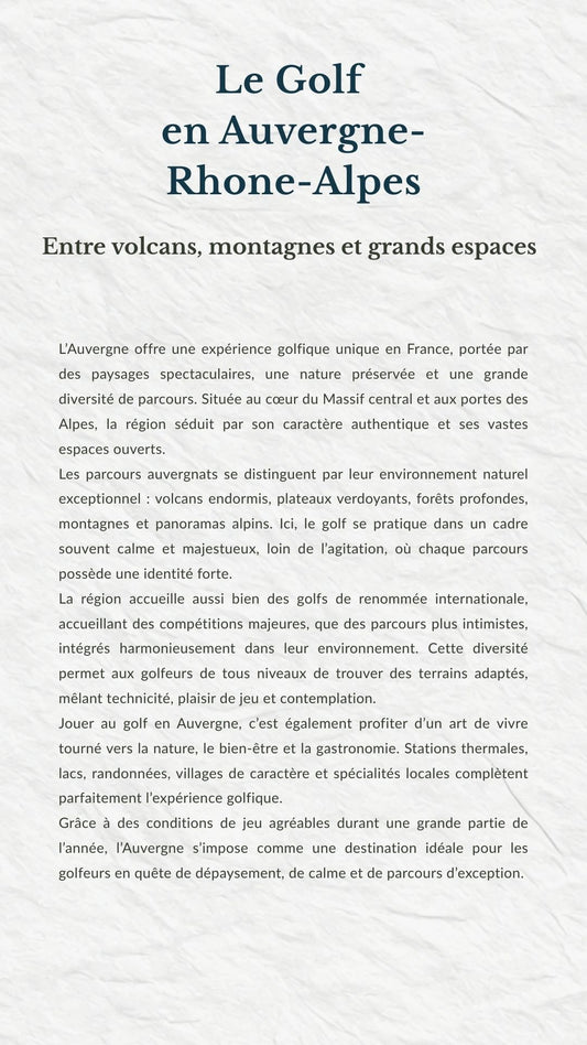 Les Meilleurs Golfs d’Auvergne-Rhône-Alpes – Guide Ebook