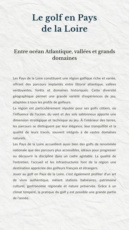 Les Meilleurs Golfs des Pays de la Loire – Guide Ebook