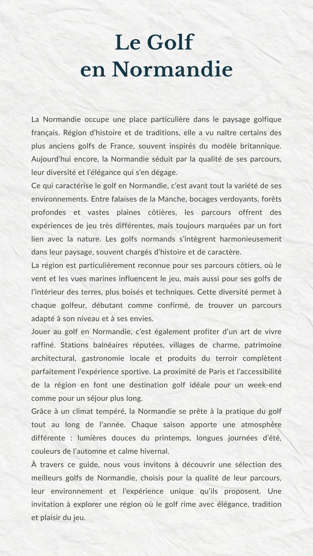 Les Meilleurs Golfs de Normandie – Guide Ebook