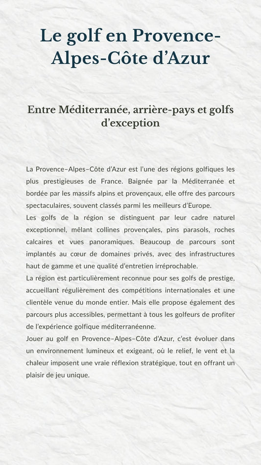 Les Meilleurs Golfs de Provence-Alpes-Côte d’Azur – Guide Ebook