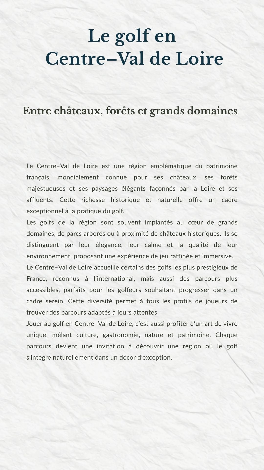 Les Meilleurs Golfs du Centre-Val de Loire – Guide Ebook