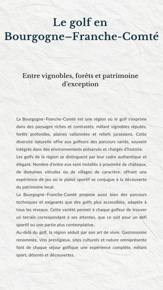 Les Meilleurs Golfs de Bourgogne – Guide Ebook