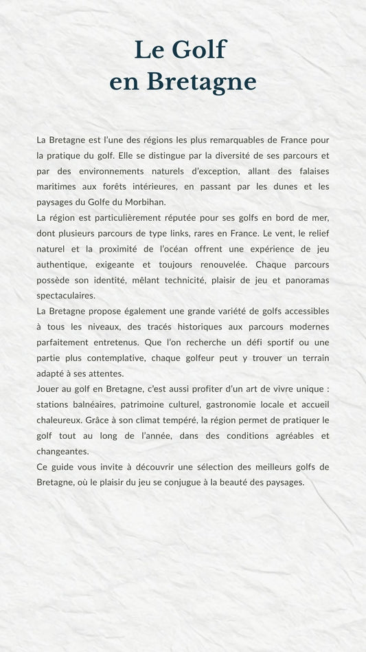 Les Meilleurs Golfs de Bretagne – Guide Ebook
